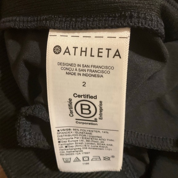 Athleta Brooklyn black ribbed mid rise ankle pants with ribbed side panel, 2 - Picture 7 of 9